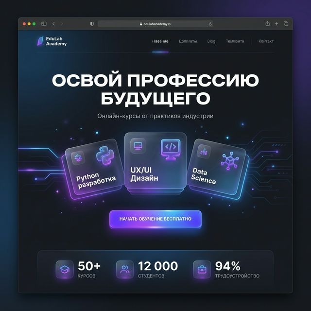 Лендинг для онлайн-школы «EduLab Academy»